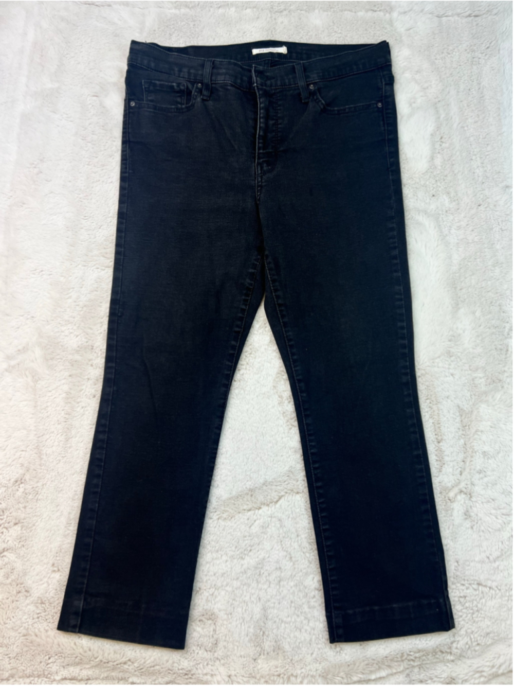 Levis 312 Shaping Slim Jeans Black Womens Size 32 Crop 25" Inseam Hemmed